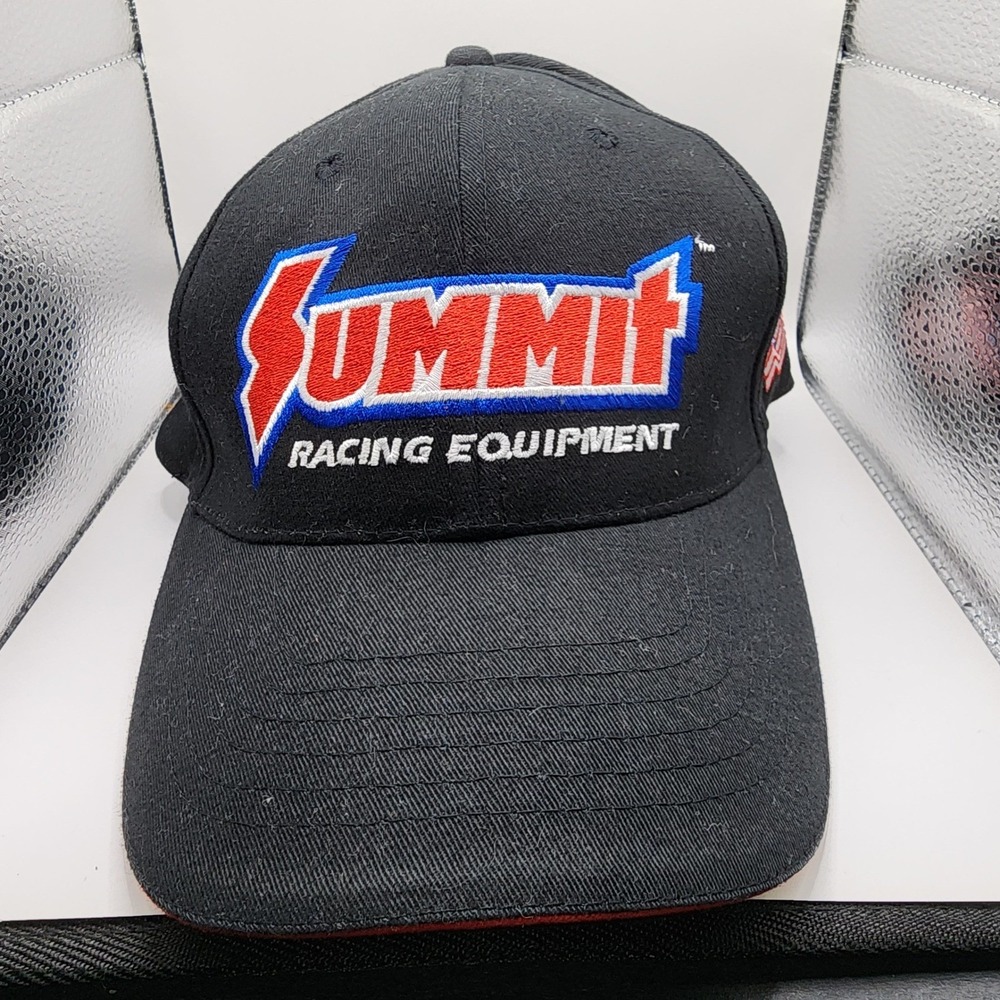 Summit Racing Equipment MainGate Black Baseball Hat Cap American Flag Automotive